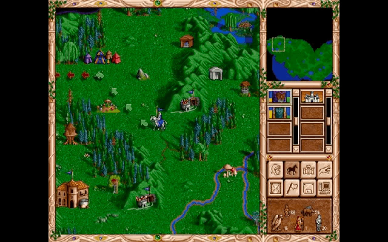Gameplay screen of Heroes of Might and Magic II: The Succession Wars (8/8)