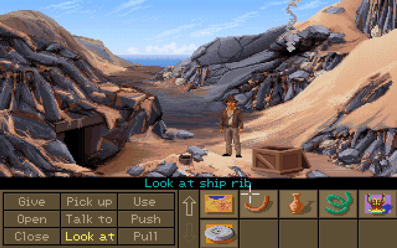 Gameplay screen of Indiana Jones and the Fate of Atlantis (1/8)