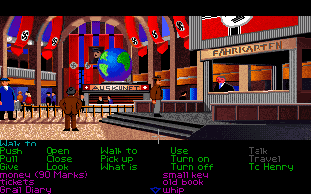 Gameplay screen of Indiana Jones and the Last Crusade: The Graphic Adventure (1/8)