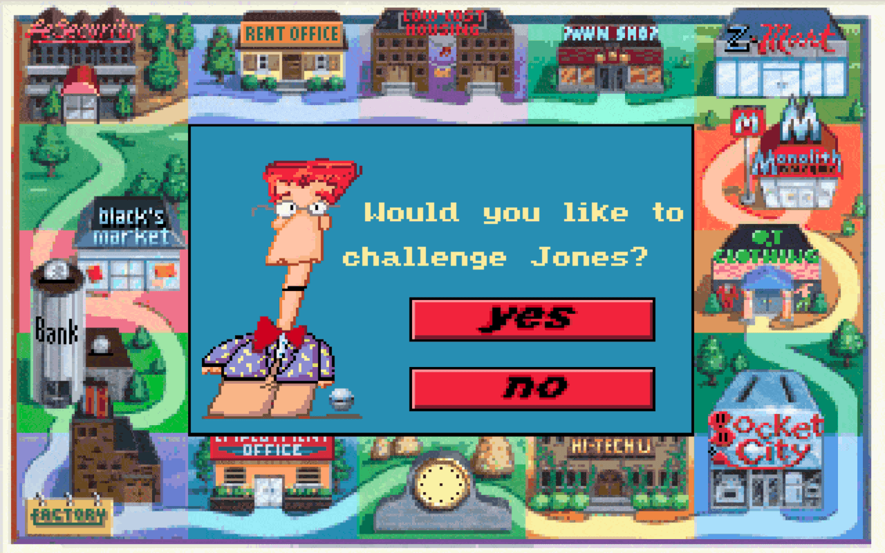Gameplay screen of Jones in the Fast Lane (1/8)