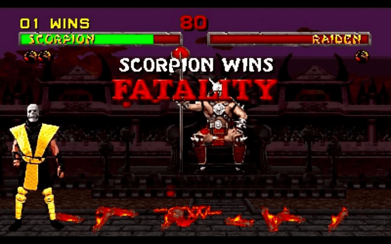 Gameplay screen of Mortal Kombat II (6/8)