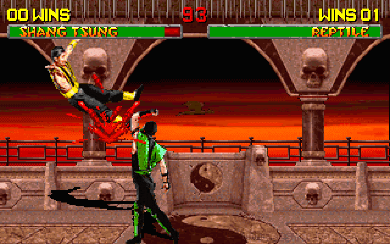 Gameplay screen of Mortal Kombat II (3/8)