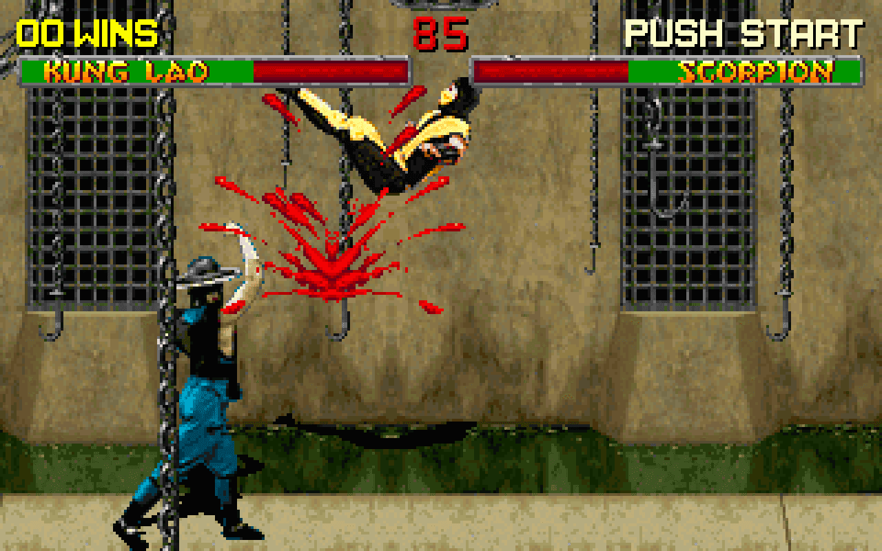 Gameplay screen of Mortal Kombat II (1/8)