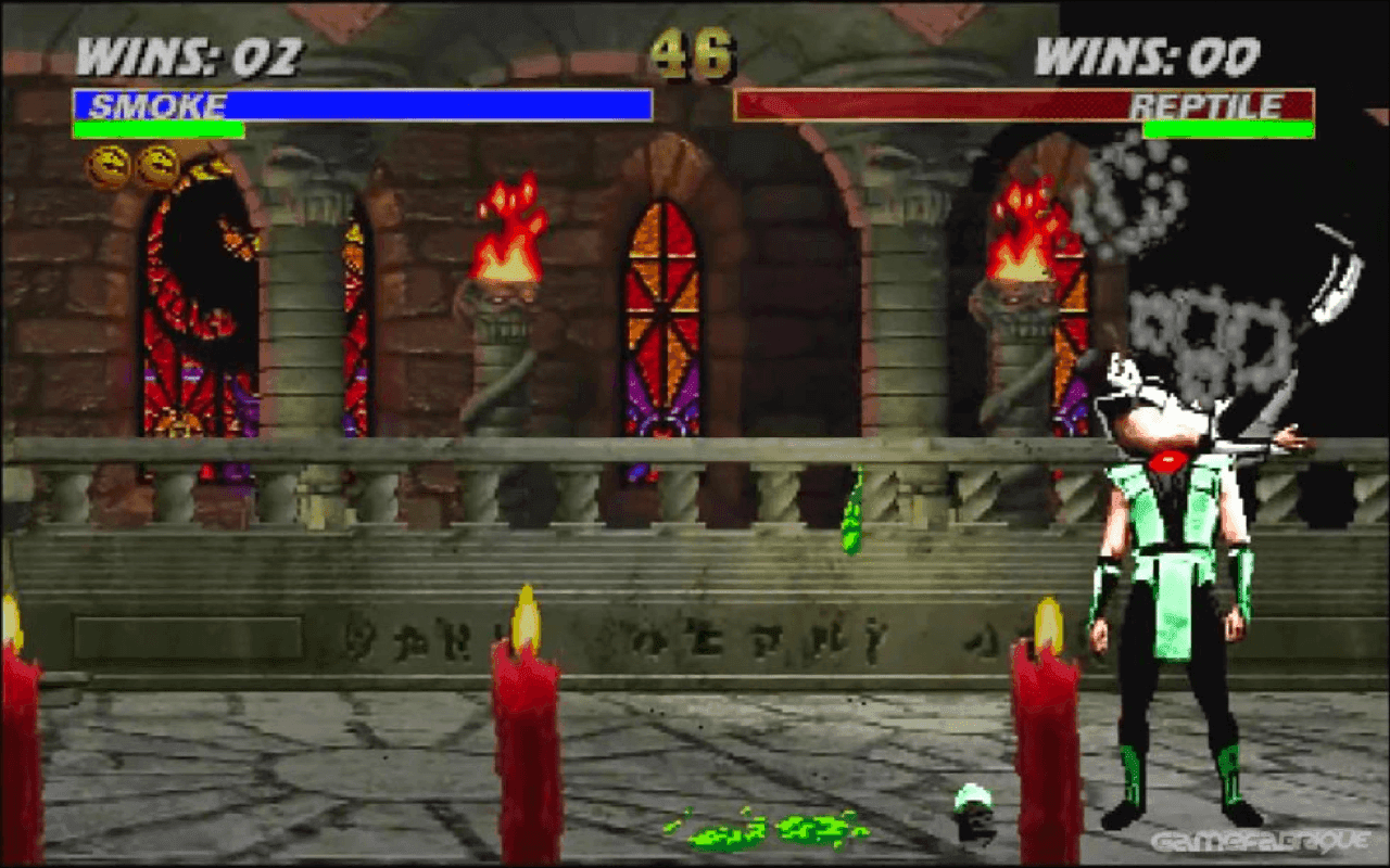 Gameplay screen of Mortal Kombat 3 (7/8)