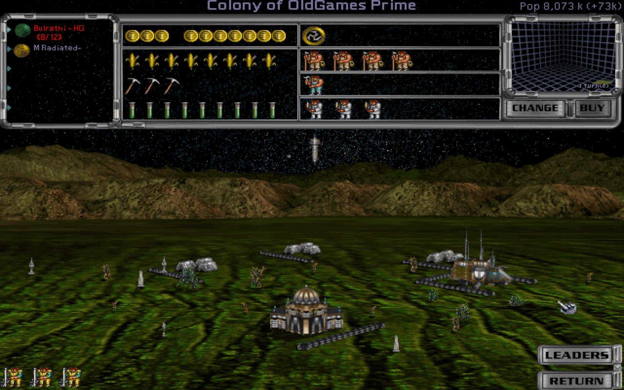 Gameplay screen of Master of Orion II: Battle at Antares (1/8)