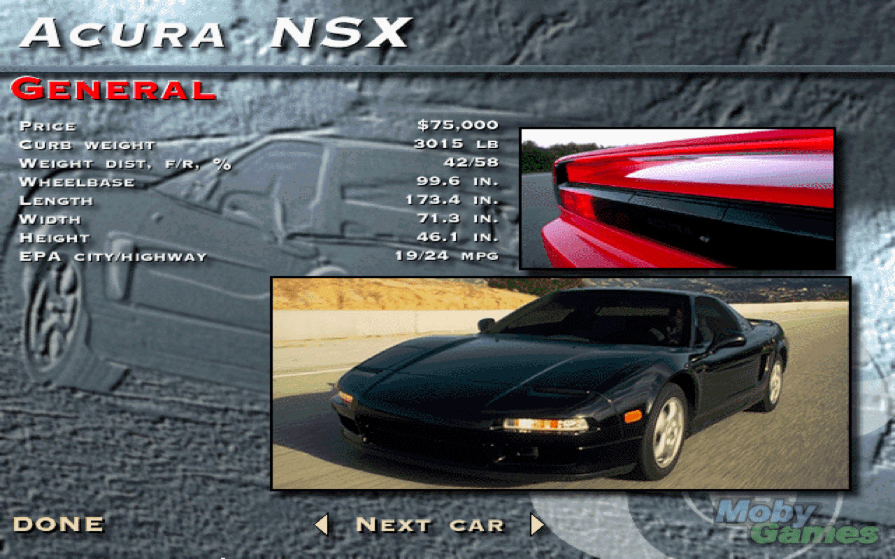Gameplay screen of The Need for Speed (4/8)
