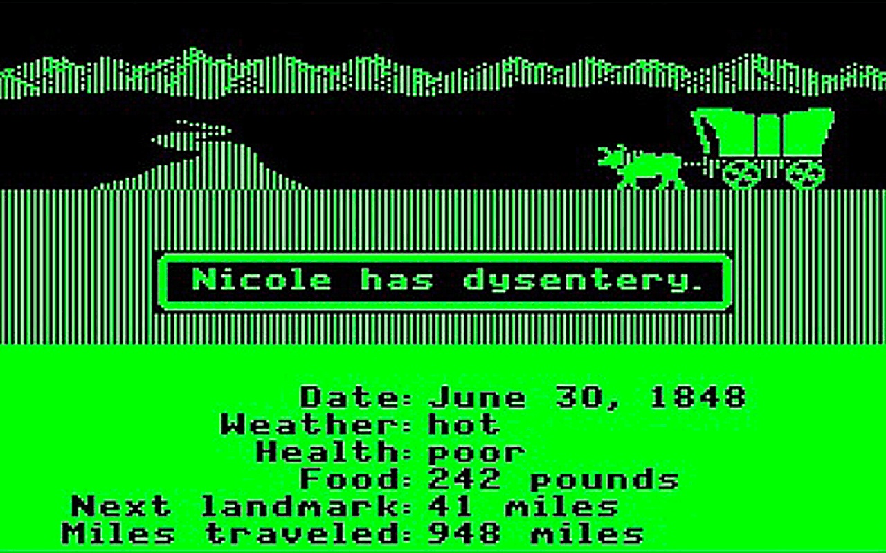 Gameplay screen of The Oregon Trail (4/8)