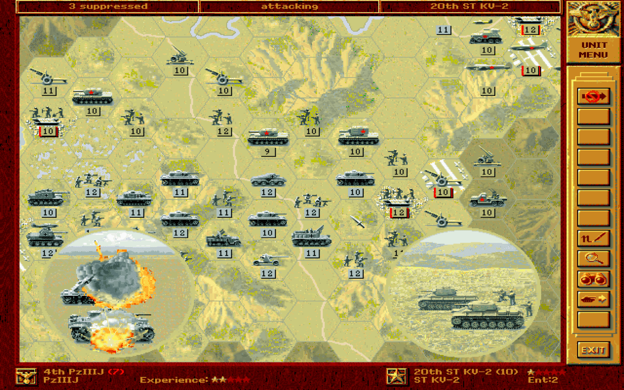 Gameplay screen of Panzer General (3/8)