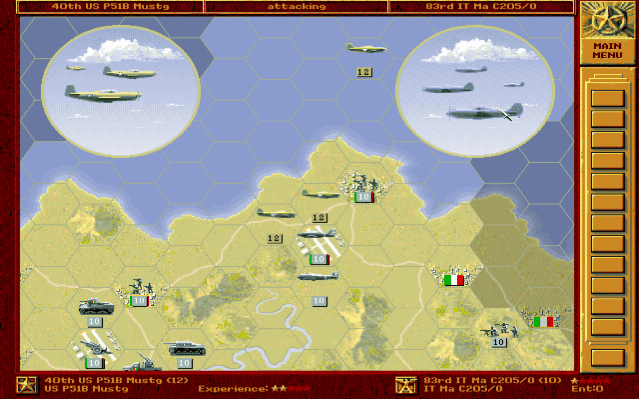 Gameplay screen of Panzer General (1/8)