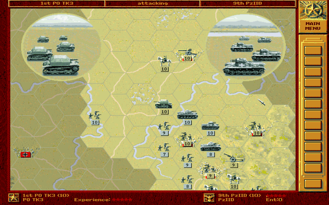 Gameplay screen of Panzer General (2/8)