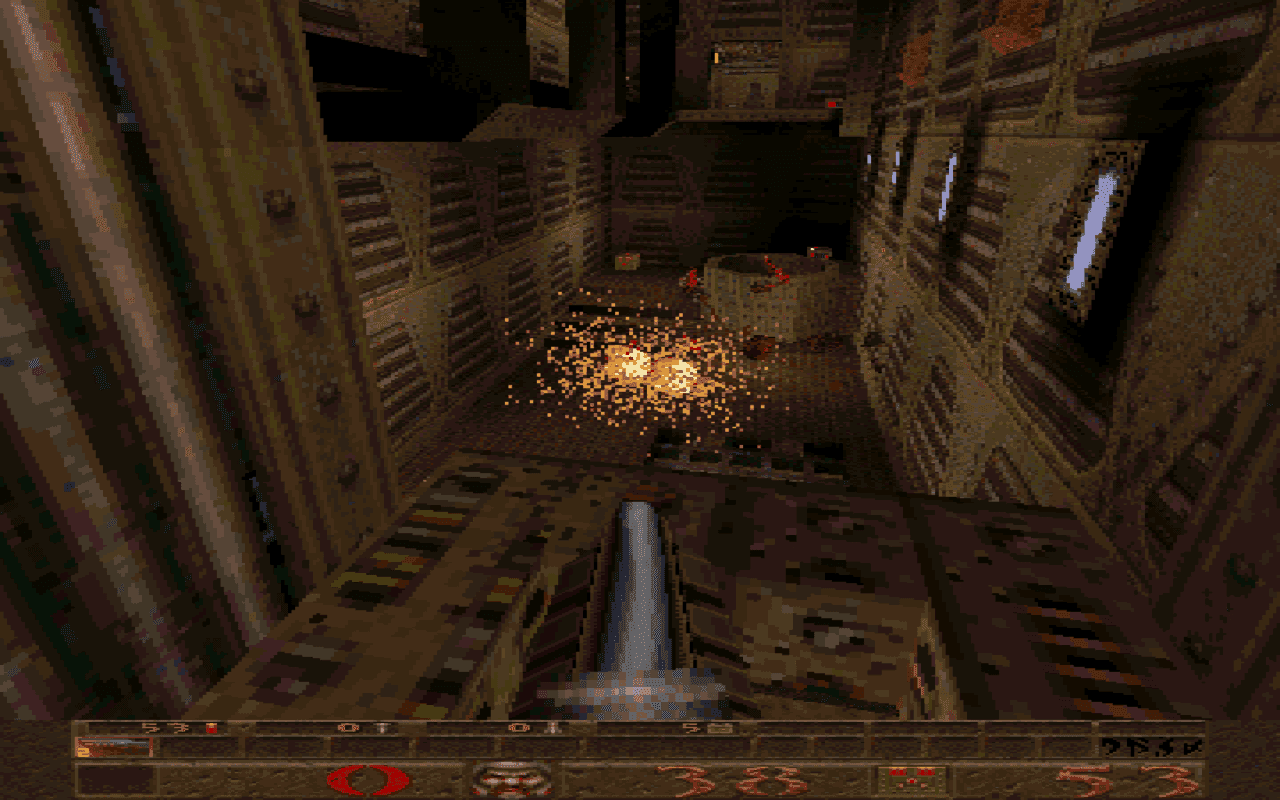 Gameplay screen of Quake (2/8)