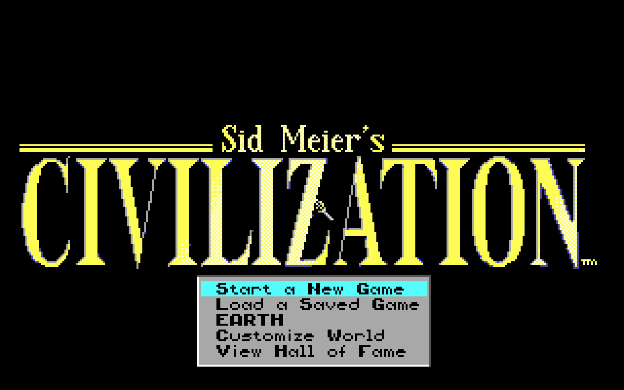 Gameplay screen of Sid Meier's Civilization (1/8)