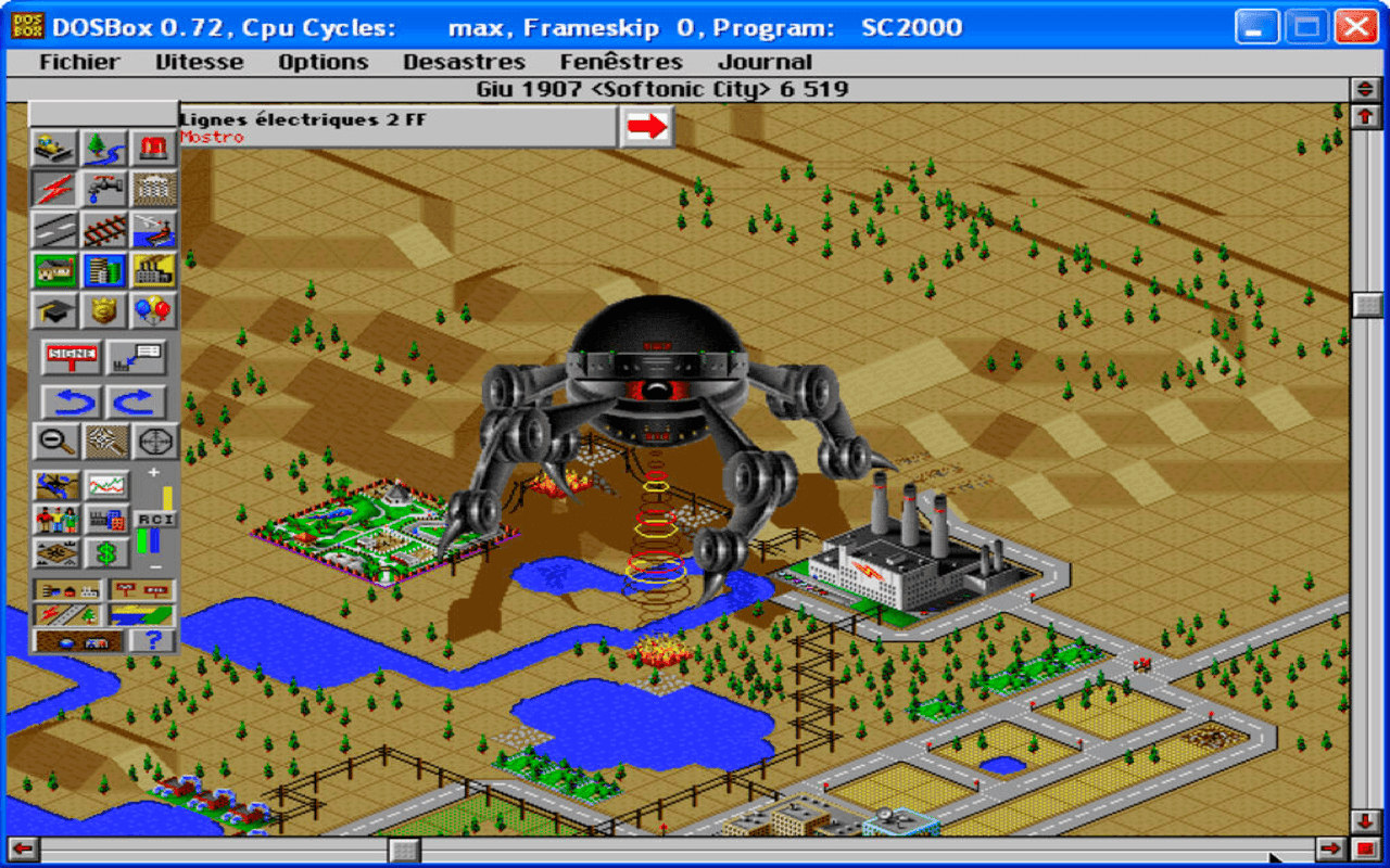 Gameplay screen of SimCity 2000 (4/8)