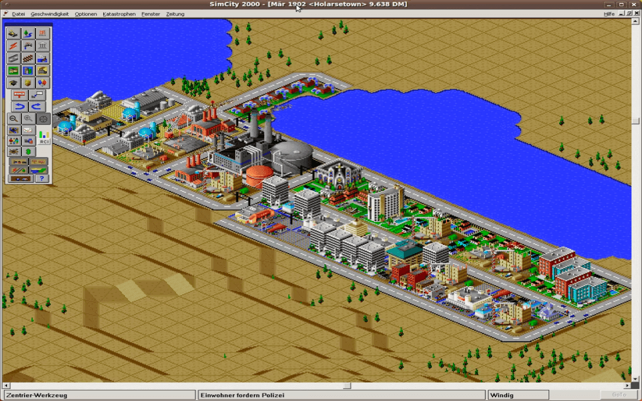 Gameplay screen of SimCity 2000 (3/8)