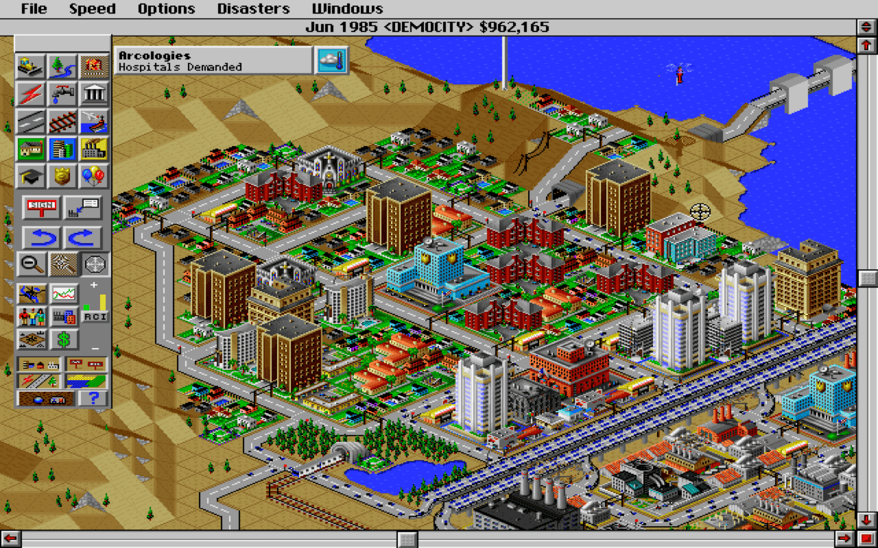 Gameplay screen of SimCity 2000 (6/8)