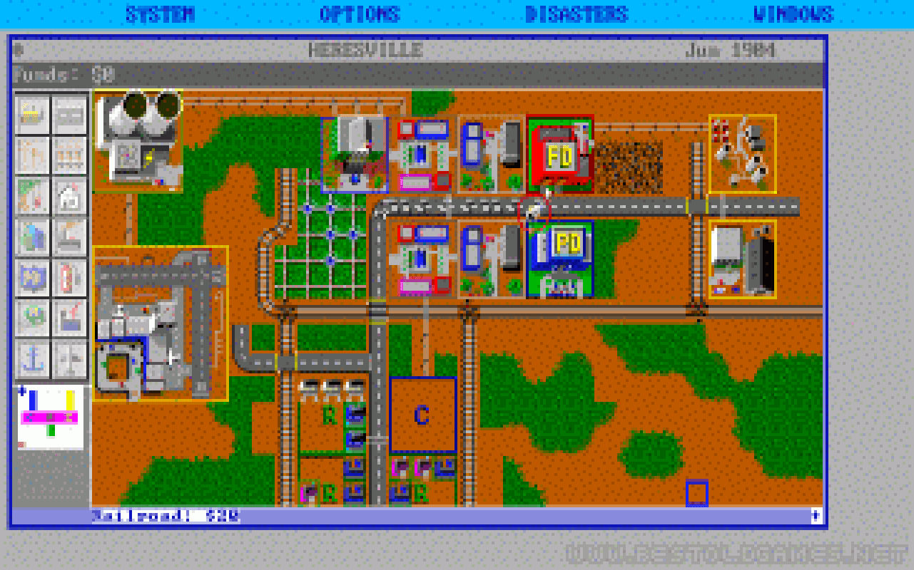 Gameplay screen of SimCity (1/8)