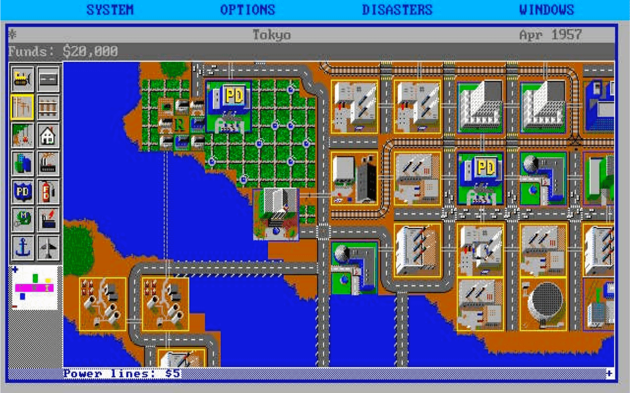 Gameplay screen of SimCity (2/8)