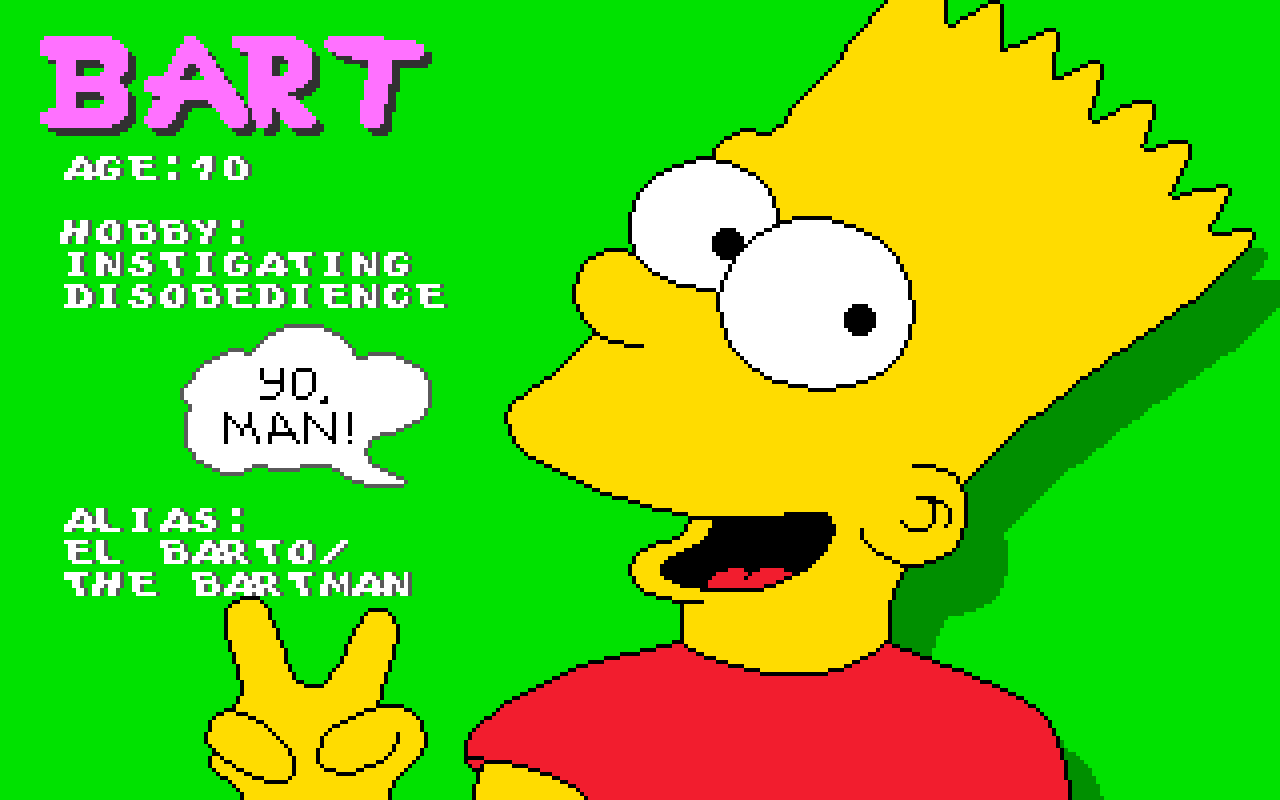 Gameplay screen of The Simpsons (1/8)