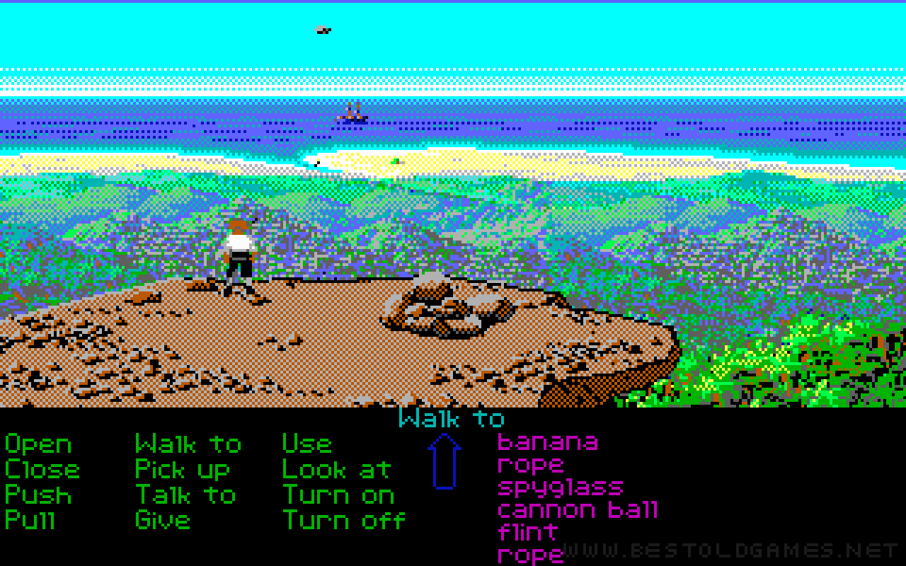 Gameplay screen of The Secret of Monkey Island (1/8)