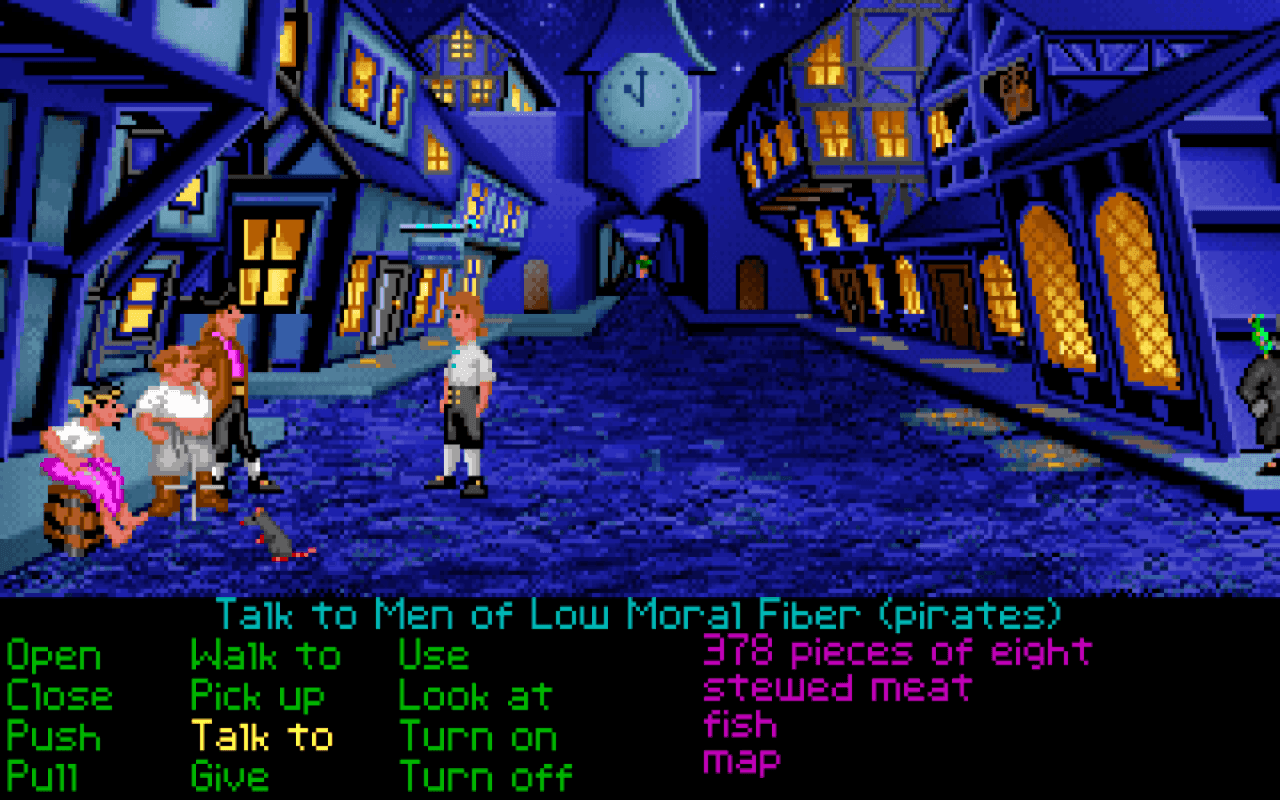 Gameplay screen of The Secret of Monkey Island (3/8)