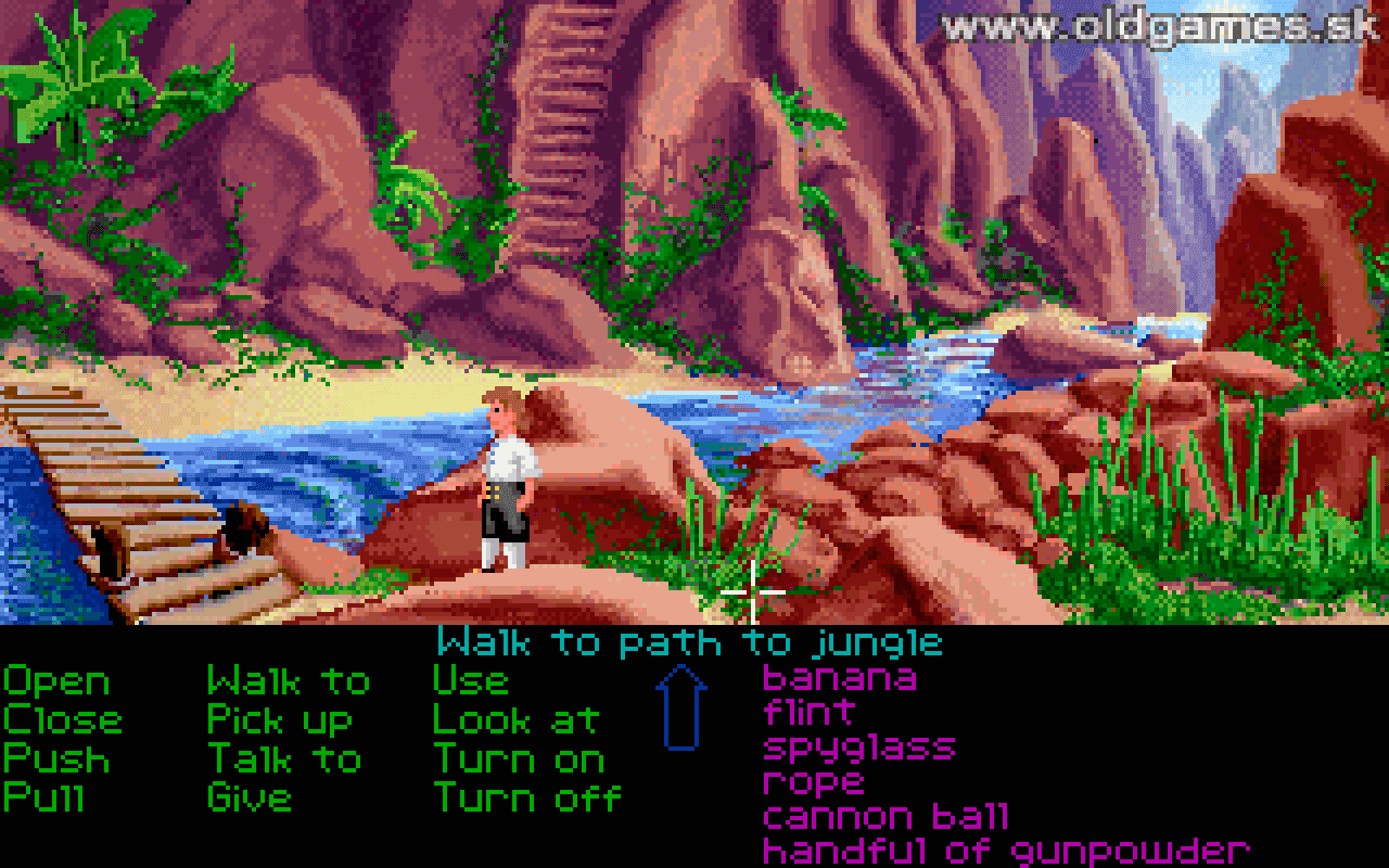Gameplay screen of The Secret of Monkey Island (6/8)