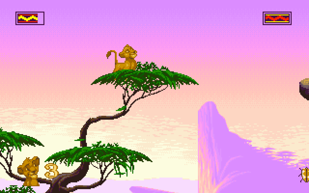 Gameplay screen of The Lion King (1/8)