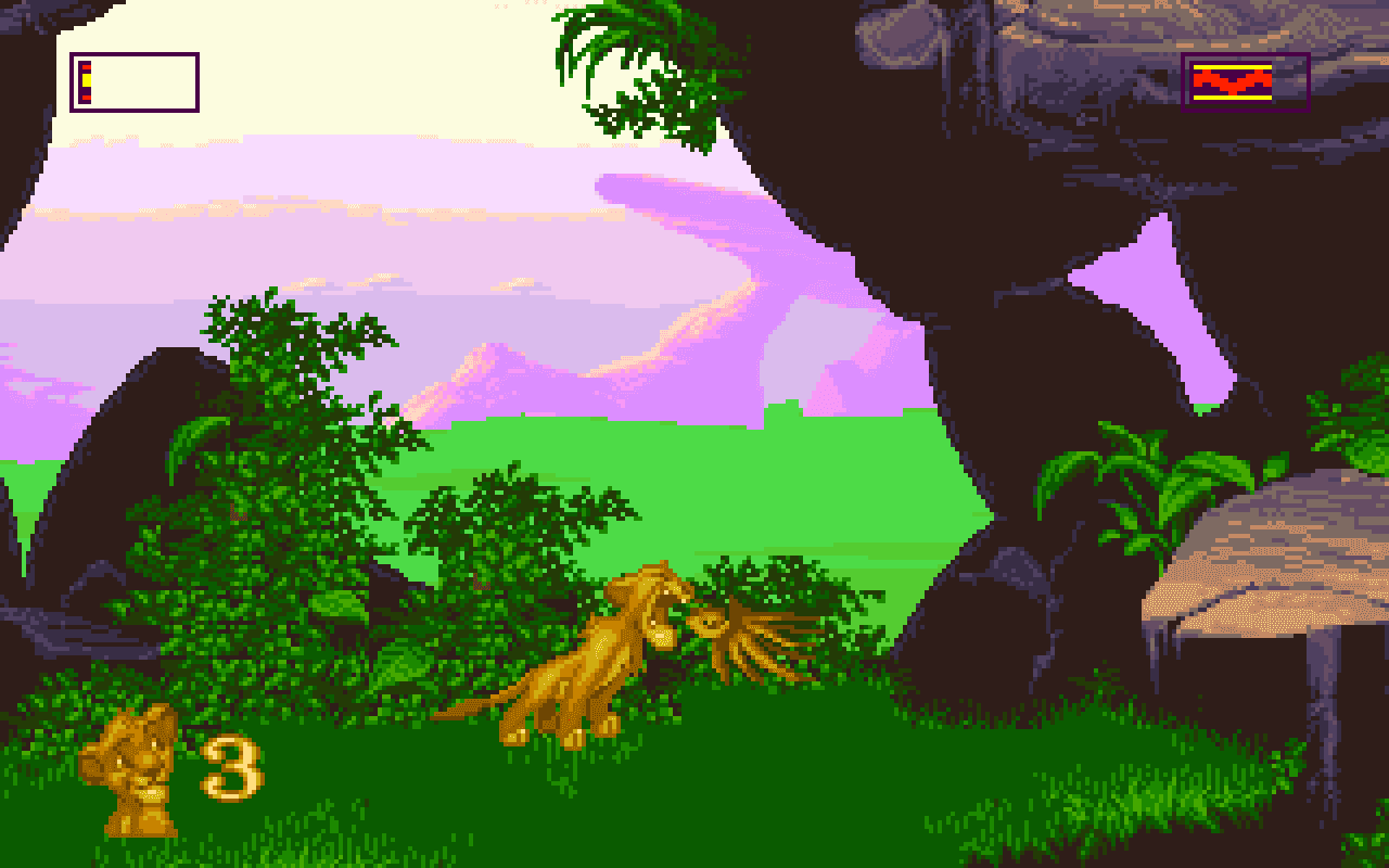 Gameplay screen of The Lion King (3/8)