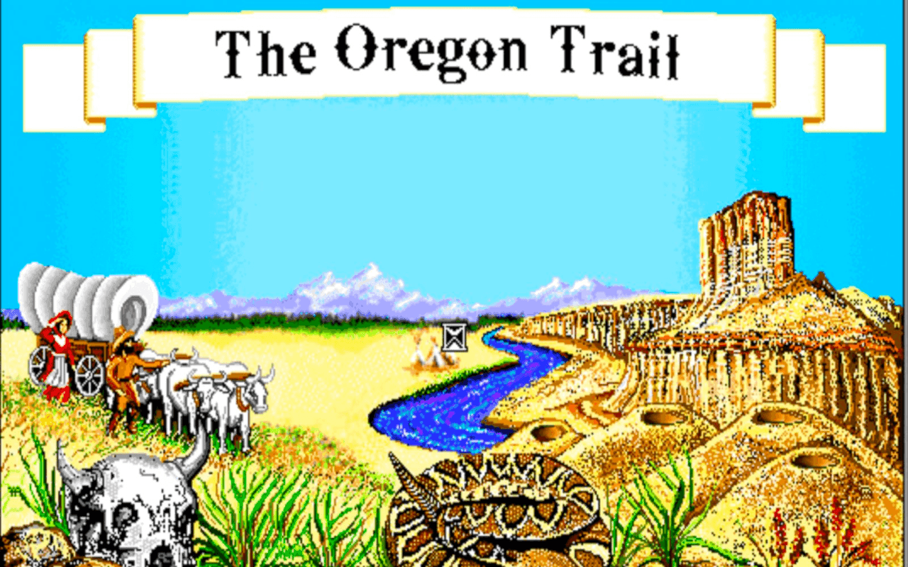 Gameplay screen of The Oregon Trail Deluxe (1/8)