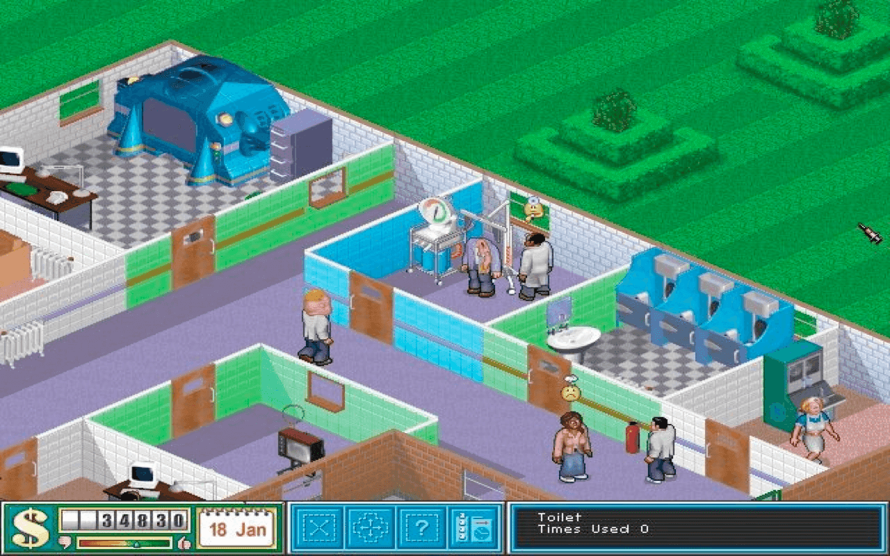 Gameplay screen of Theme Hospital (5/8)