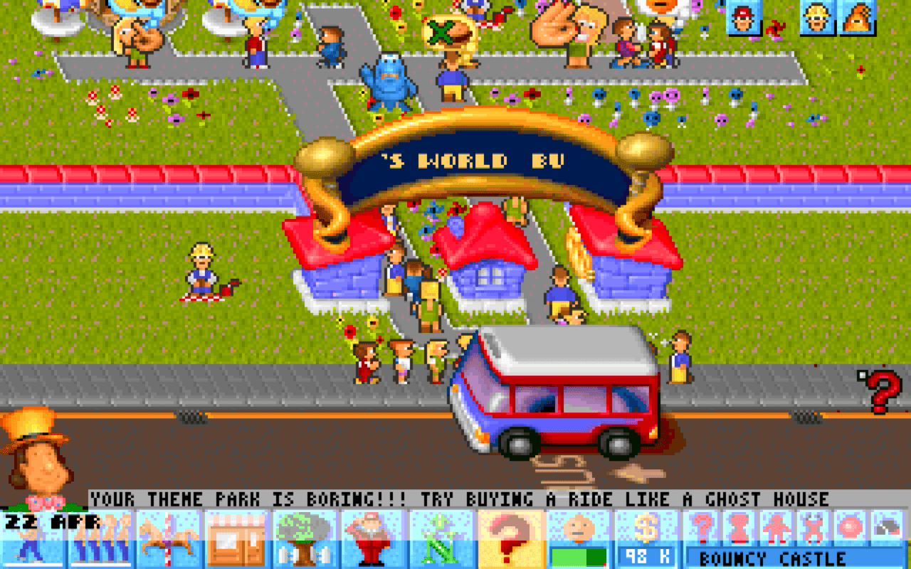 Gameplay screen of Theme Park (4/8)