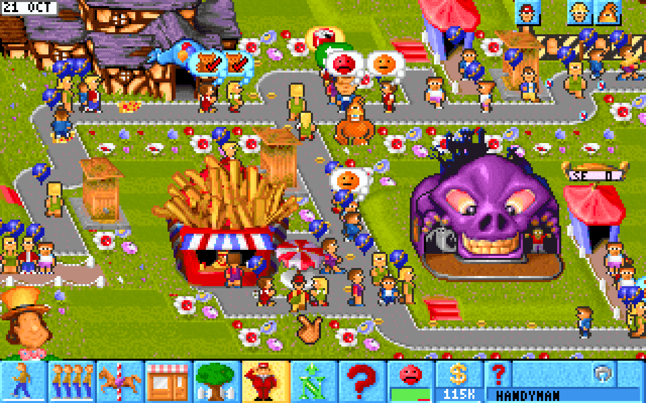 Gameplay screen of Theme Park (3/8)