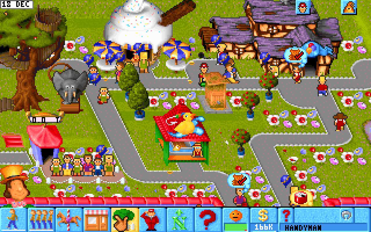 Gameplay screen of Theme Park (2/8)