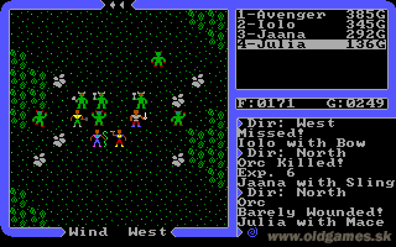 Gameplay screen of Ultima IV: Quest of the Avatar (1/8)
