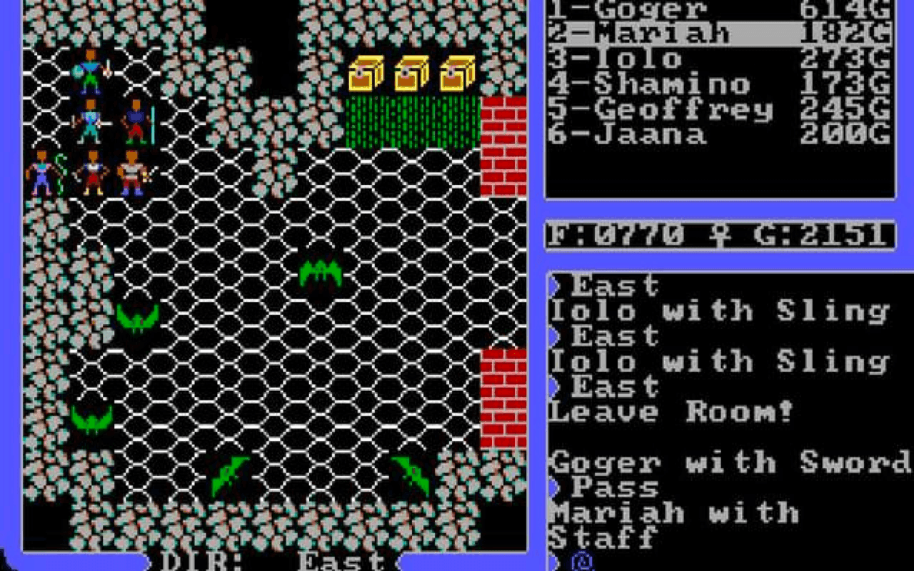 Gameplay screen of Ultima IV: Quest of the Avatar (8/8)
