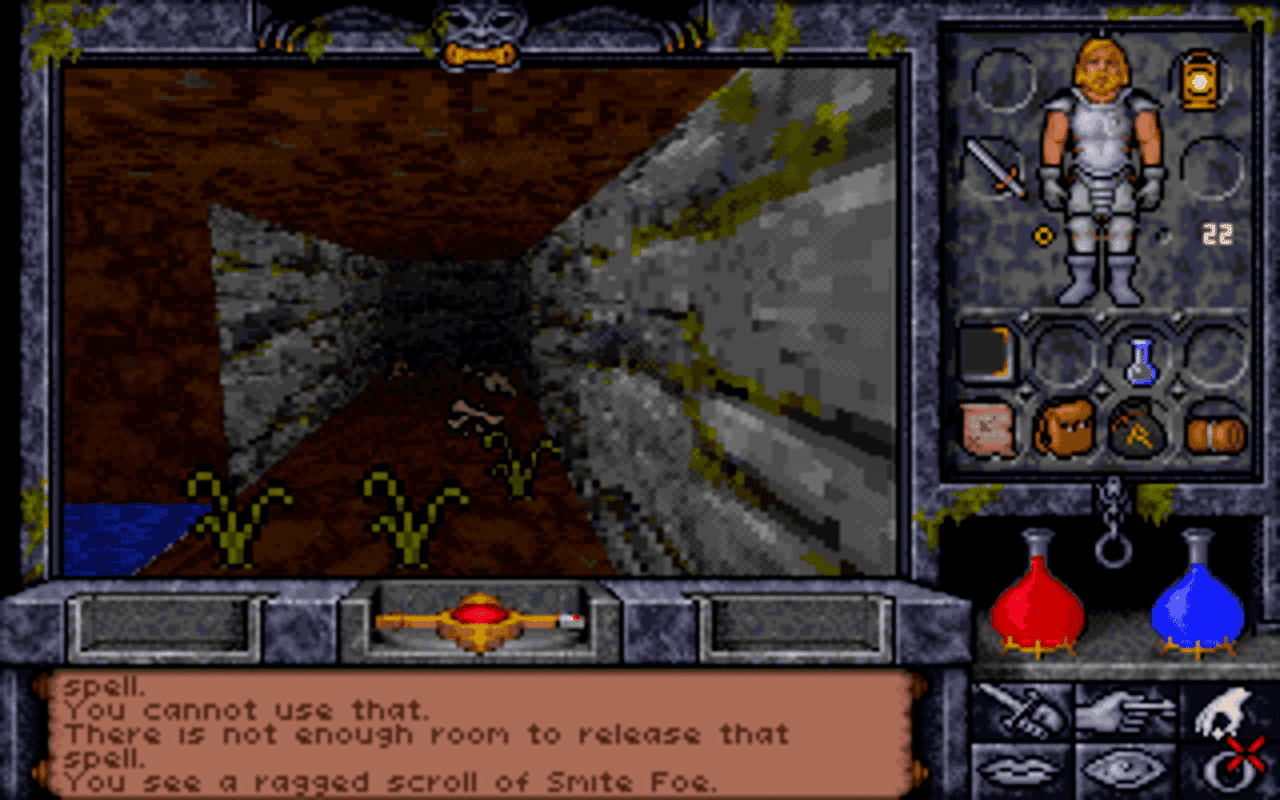 Gameplay screen of Ultima Underworld II: Labyrinth of Worlds (5/8)