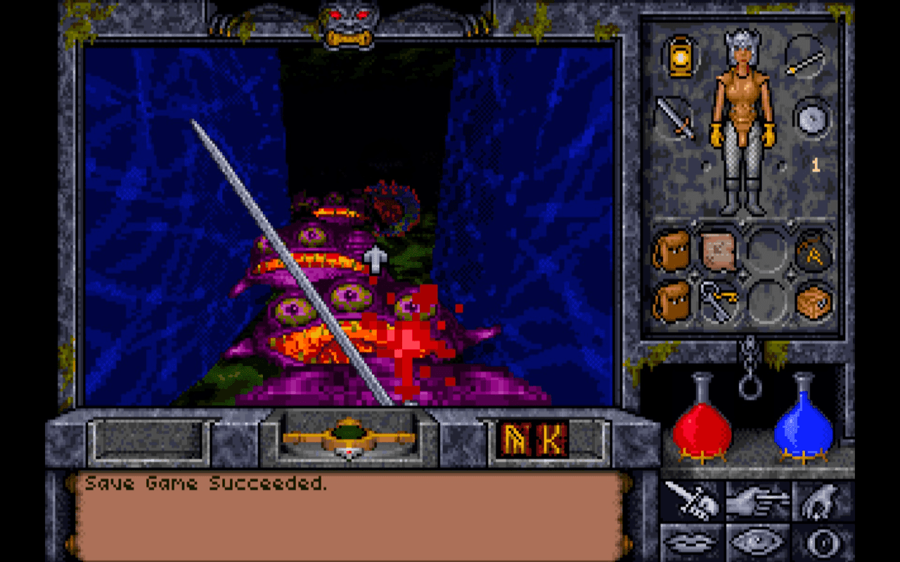 Gameplay screen of Ultima Underworld II: Labyrinth of Worlds (3/8)