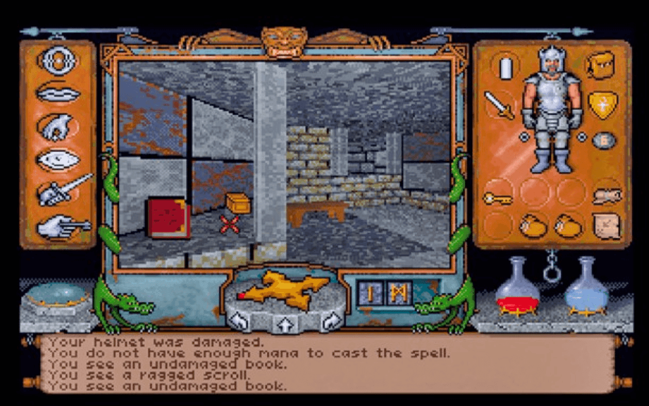 Gameplay screen of Ultima Underworld: The Stygian Abyss (6/8)