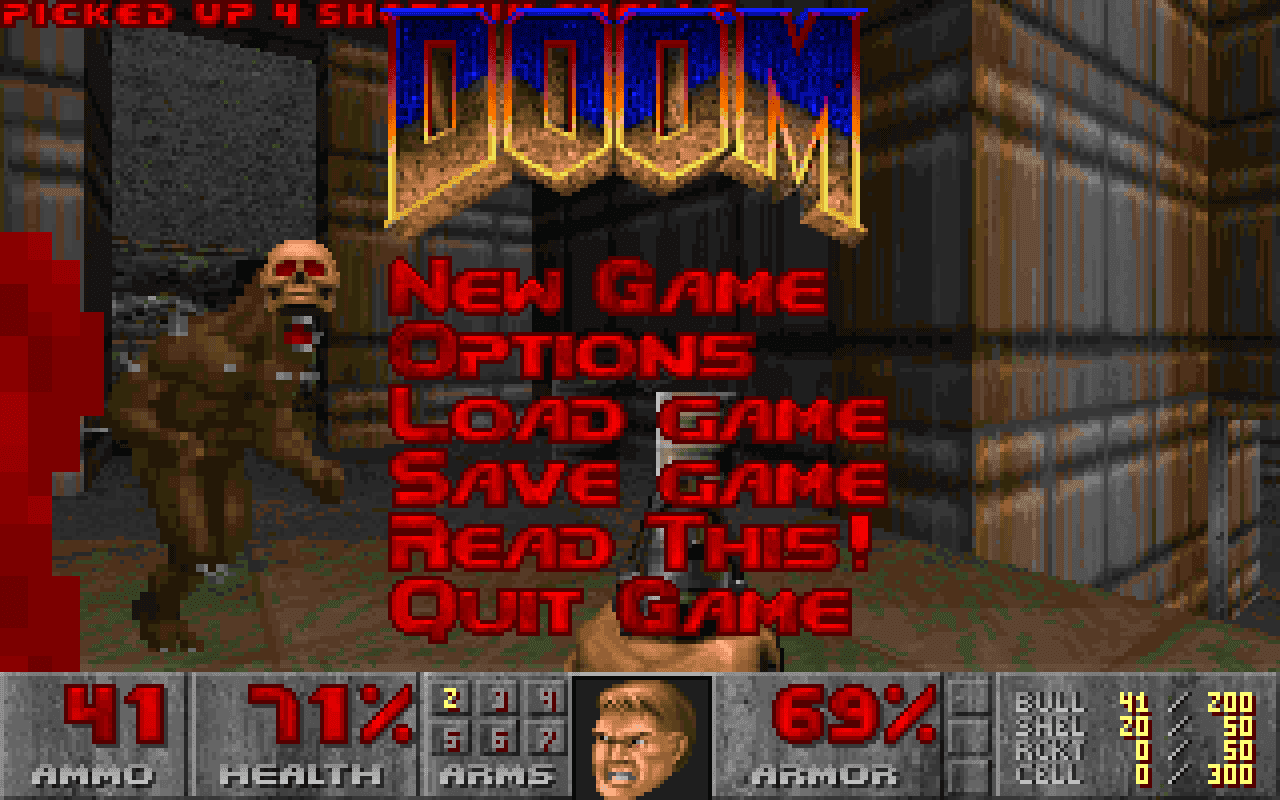 Gameplay screen of The Ultimate Doom (4/8)