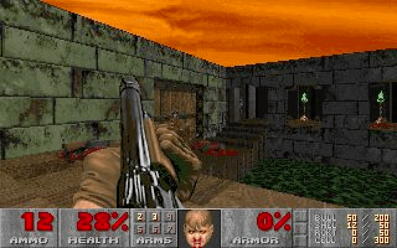 Gameplay screen of The Ultimate Doom (6/8)