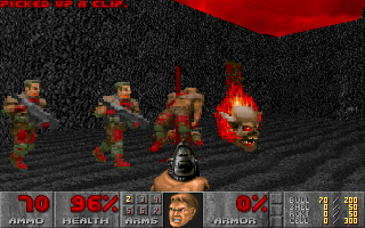 Gameplay screen of The Ultimate Doom (3/8)