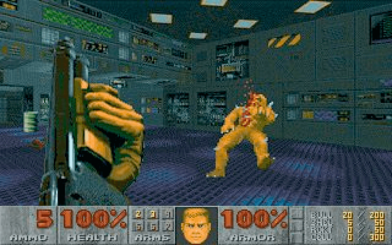 Gameplay screen of The Ultimate Doom (7/8)