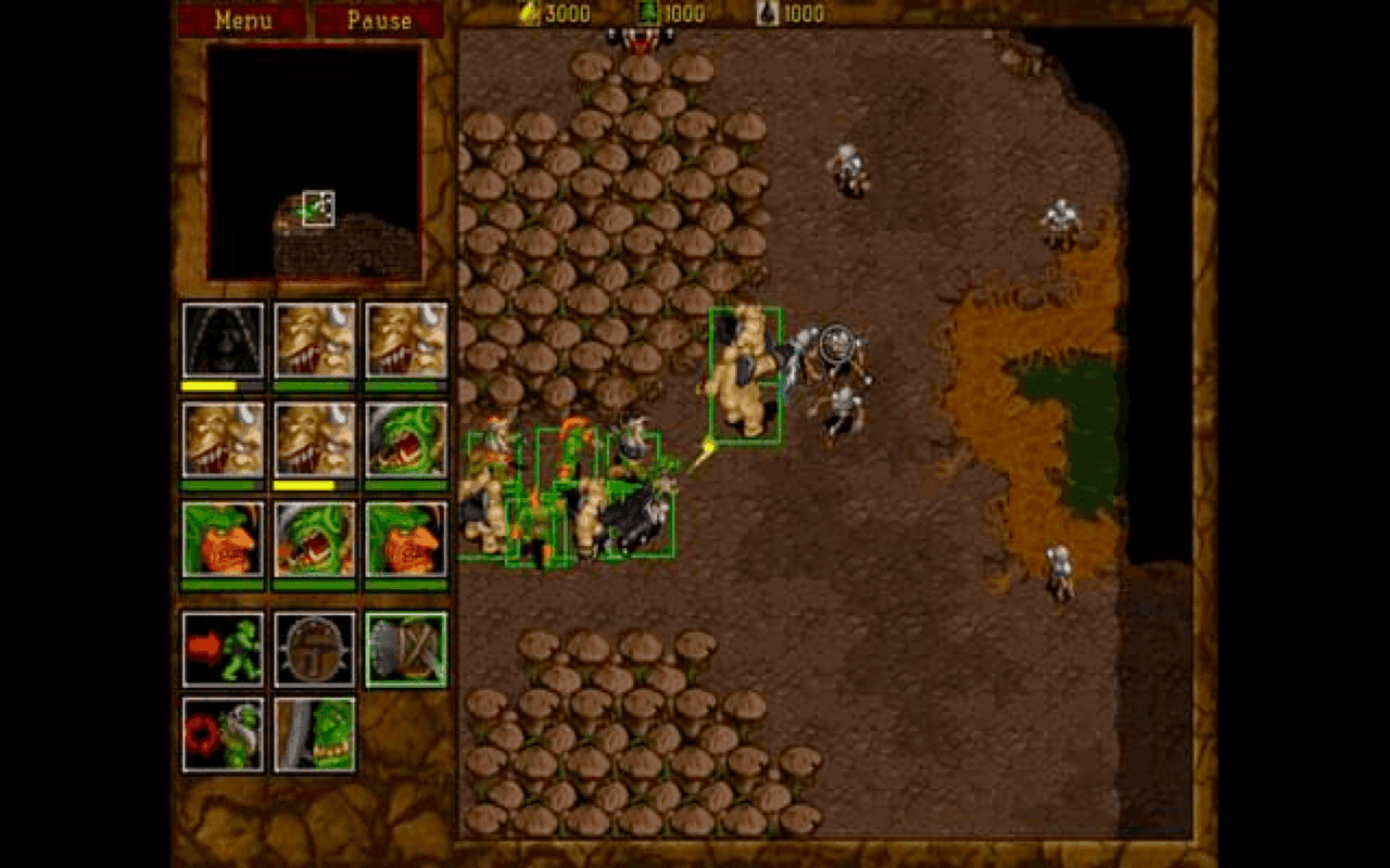 Gameplay screen of WarCraft II: Beyond the Dark Portal (2/8)
