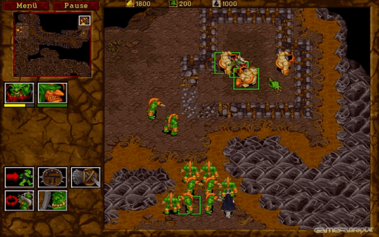 Gameplay screen of WarCraft II: Beyond the Dark Portal (8/8)
