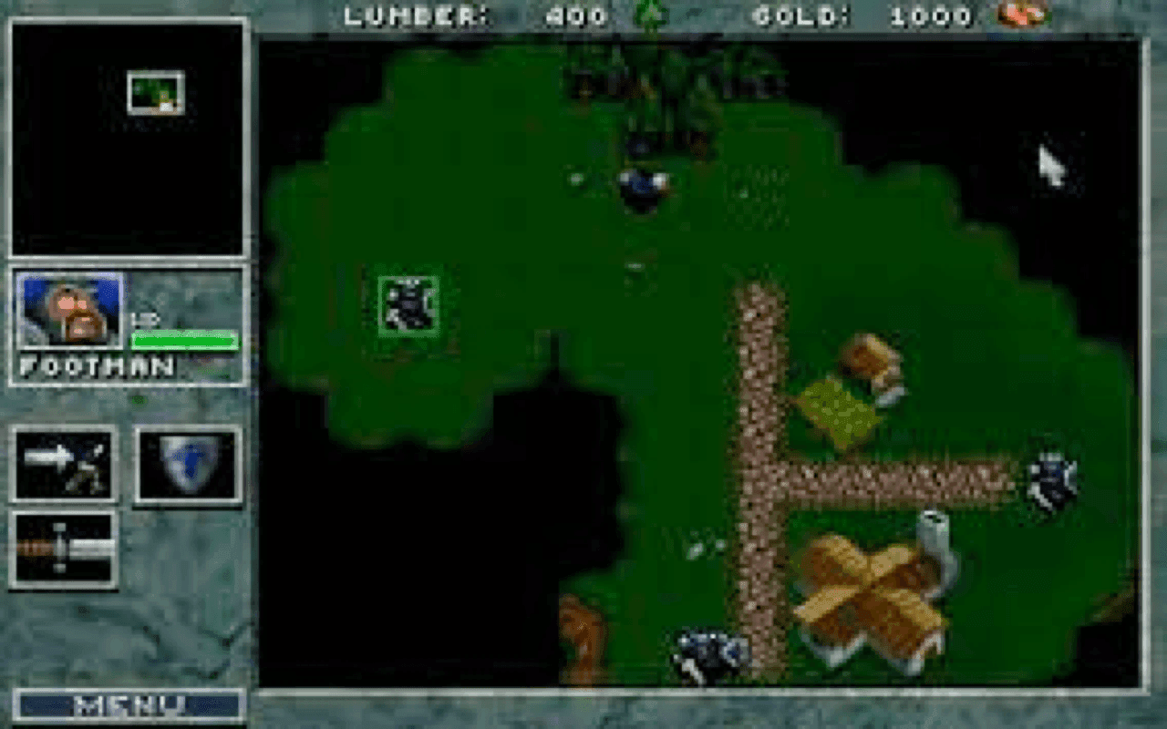 Gameplay screen of WarCraft: Orcs & Humans (7/8)