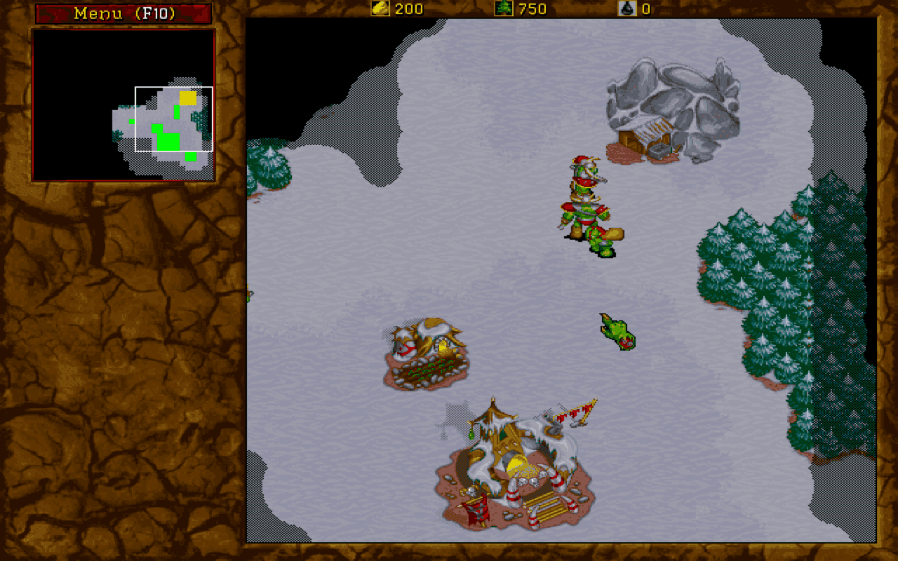 Gameplay screen of WarCraft II: Tides of Darkness (1/8)