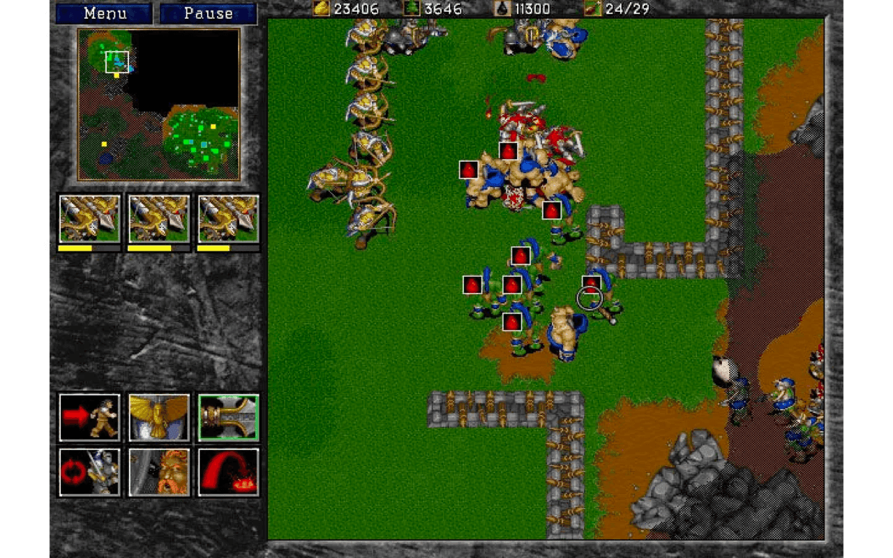 Gameplay screen of WarCraft II: Tides of Darkness (4/8)