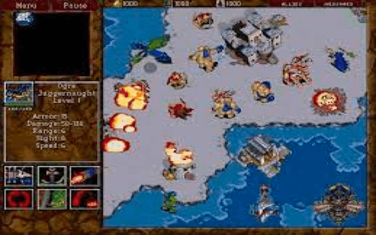 Gameplay screen of WarCraft II: Tides of Darkness (6/8)