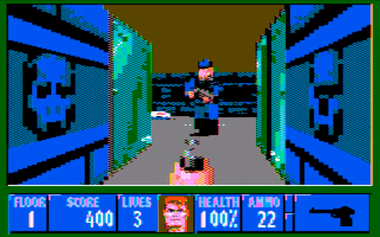 Gameplay screen of Wolfenstein 3D (5/8)