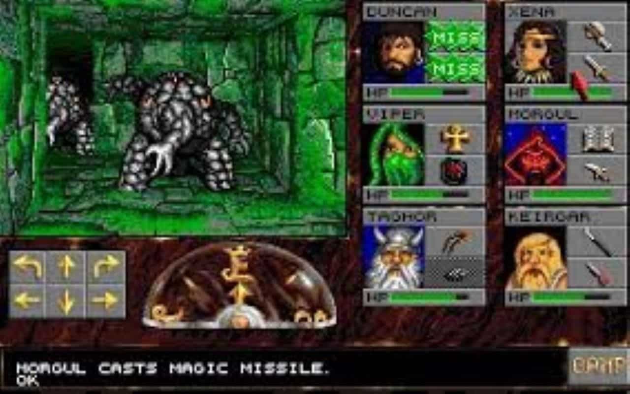 Gameplay screen of Eye of the Beholder (8/8) Gameplay screen of Eye of the Beholder (8/8)