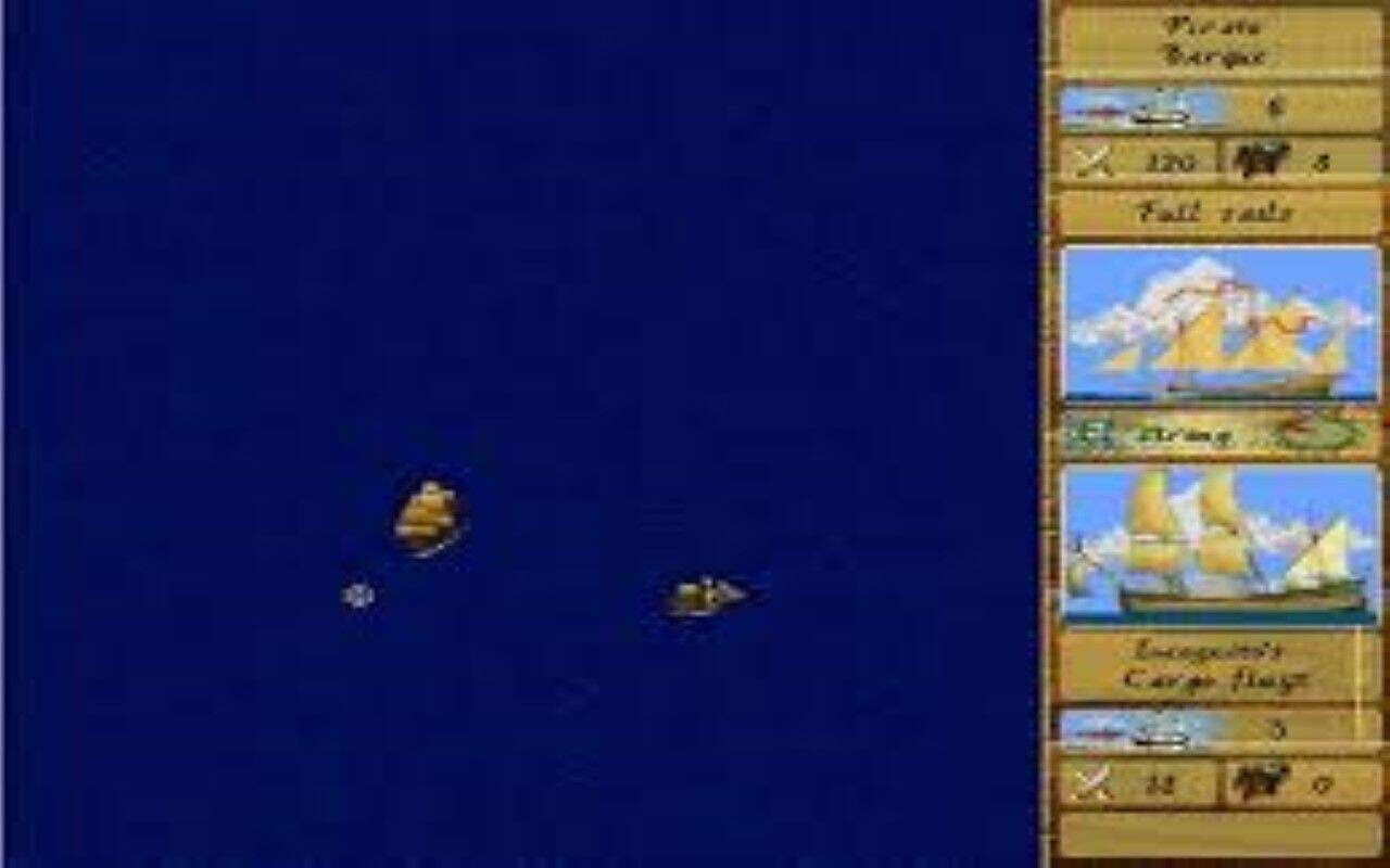 Gameplay screen of Pirates! Gold (1/8) Gameplay screen of Pirates! Gold (1/8)